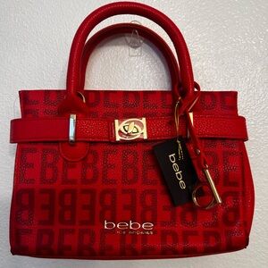 bebe Evie Small Satchel Candy Apple